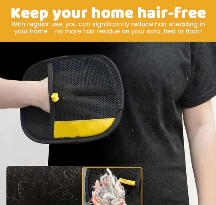 Upgraded Electrostatic Pet Hair Removal Glove - Reusable, Washable Mitt for Furniture, Carpet, Car Seat & Clothing - Efficient Cat & Dog Hair Remover