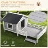 PawHut Small Medium Dog House With Porch, Grey