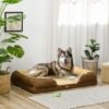 PawHut Calming Dog Bed Pet Mattress W Removable Cover, Anti-Slip Bottom, For Large Dogs, 120L X 80W X 22Hcm - Brown