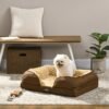 PawHut Calming Dog Bed Pet Mattress W  Removable Cover, Anti-Slip Bottom, For Small Dogs, 70L X 50W X 18Hcm - Brown