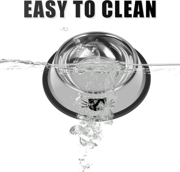 b209a0b0-6efa-4ed3-b30a-b652606c7419.jpg Pet Bowls For Small Cats, Non-Slip Stainless Steel Cat Food Bowls With Removable Rubber Base