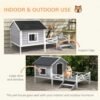 PawHut Small Medium Dog House With Porch, Grey