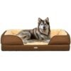 PawHut Calming Dog Bed Pet Mattress W Removable Cover, Anti-Slip Bottom, For Large Dogs, 120L X 80W X 22Hcm - Brown