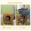 e4f63be1-064f-4157-9188-0466f6583322.jpg PawHut Wicker Cat Bed Cat House Stool With Washable Cushion, 44 X 43 X 41cm