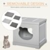 PawHut Cat House Bed Kitten Cave Cube Indoor For Small Pet With Removable Sisal Scratching Pads Soft Cushions, 41x30x36 Cm, Grey